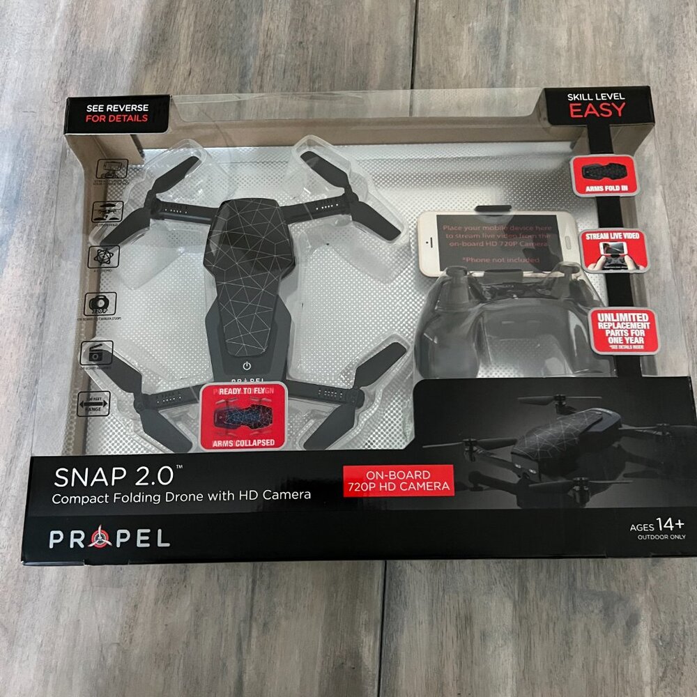 Propel Snap 2.0 Compact Folding Drone with HD Camera NEW